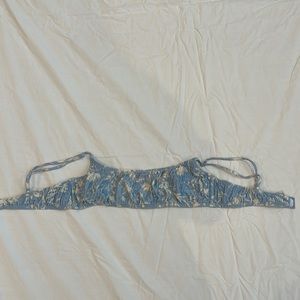 Blue and White Floral Triangl Top